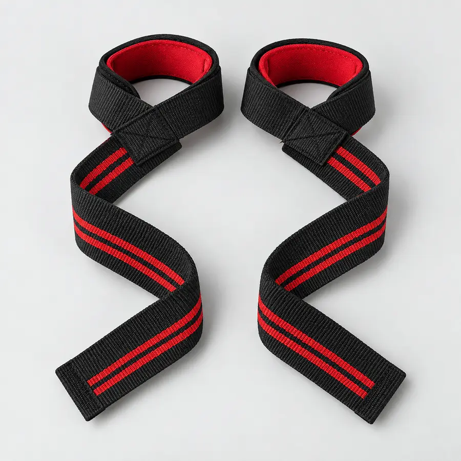 Paire de courroies de levage noires et rouges